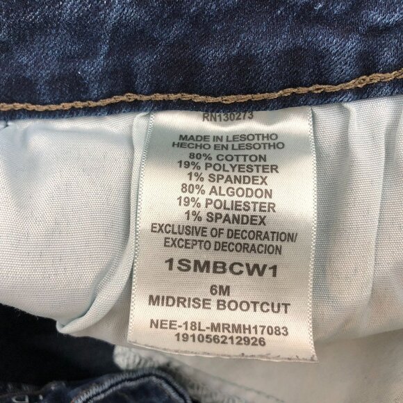 Lee Riders Womens Jeans Size 6M Midrise Bootcut Leg Blue Dark Denim Casual - Picture 12 of 16